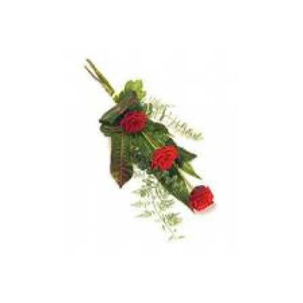 3 Rose Sheaf Available In Red, White, Pink Or Yellow Roses.