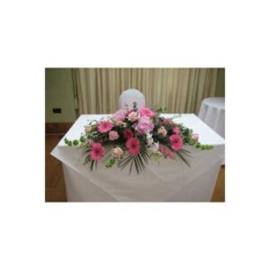 All Pink Top Table Arrangement