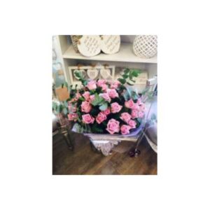 6 Aqua Pink Roses